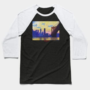 New York City, East River ft Brooklyn Bridge Baseball T-Shirt